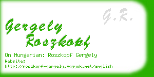 gergely roszkopf business card